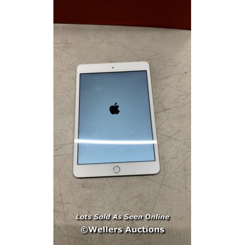 3439 - APPLE IPAD MINI 3 / A1599 / 128GB / SERIAL: DLXNF52WG5V8 / I-CLOUD (ACTIVATION) LOCKED/ RESTORED TO ... 