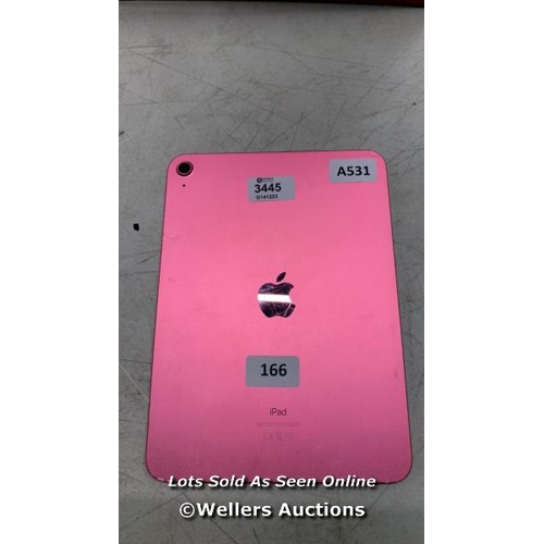 3445 - APPLE IPAD 10.9'' 10TH GEN (2022) / A2696 / 256GB / SERIAL: F0WLMHQJ25 / SCREEN AND DISPLAY DAMAGED ... 