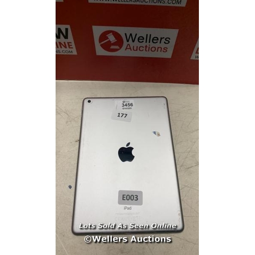 3456 - APPLE IPAD - 5TH GEN / A1822 / 32GB / SERIAL: GCGVL2T3HLF9 / I-CLOUD (ACTIVATION) LOCKED/ RESTORED T... 