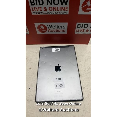 3457 - APPLE IPAD 10.2'' (2020) 8TH GEN / A2429 / 128GB / SERIAL: DMPDX0HPQ1KQ / CHASSIS DAMAGED / I-CLOUD ... 