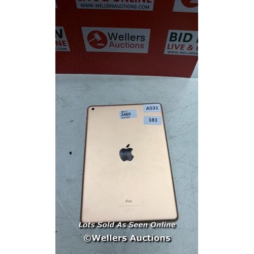 3460 - APPLE IPAD - 6TH GEN / A1893 / 128GB / SERIAL: FF7RX0ETJMVT / I-CLOUD (ACTIVATION) LOCKED/ RESTORED ... 