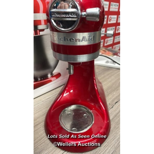 4001 - KITCHENAID 3.3L MINI STAND MIXER IN CANDY APPLE RED, 5KSM3311XBCA / POWERS UP / MINIMAL SIGNS OF USE