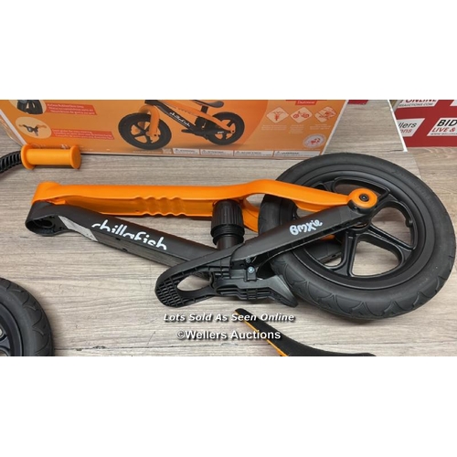 4030 - CHILLAFISH KIDS BALANCE BIKE / MINIMAL SIGNS OF USE, SEE IMAGES FOR PARTS INCLUDED