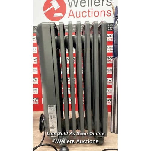 4033 - DE'LONGHI RADIA S OIL FILLED 1.5KW GREY RADIATOR TRRS0715E.G / POWERS UP, NOT FULLY TESTED, SIGNS OF... 