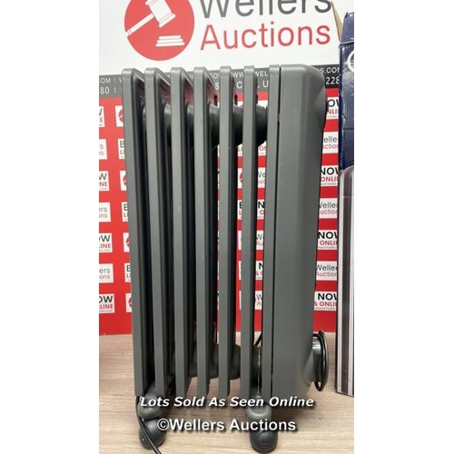 4033 - DE'LONGHI RADIA S OIL FILLED 1.5KW GREY RADIATOR TRRS0715E.G / POWERS UP, NOT FULLY TESTED, SIGNS OF... 