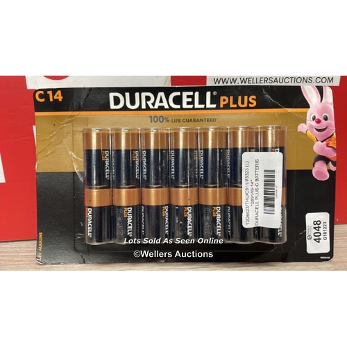 4048 - DURACELL PLUS C BATTERIS / NEW IN OPEN PACKAGING