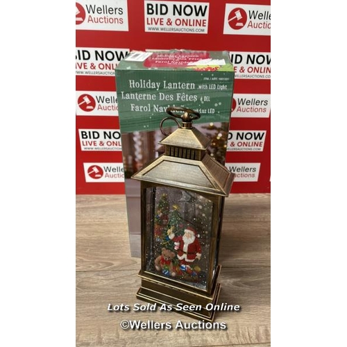 4061 - 13 INCH (35CM) CHRISTMAS SCENE LANTERN WITH LED LIGHTS / NEW IN OPEN BOX