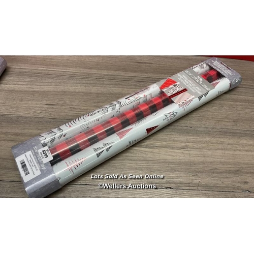 4099 - KIRKLAND SIGNATURE 540FT� (50.2M�) RED, WHITE & BLACK DOUBLE SIDED GIFT WRAP / NEW IN SEALED PACKAGI... 