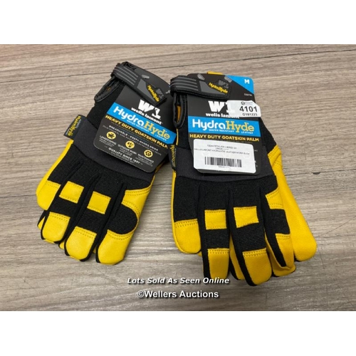 4101 - WELLS LAMONT HYDRAHYDE LEATHER WORK GLOVES / NEW, 2X MEDIUM PAIR