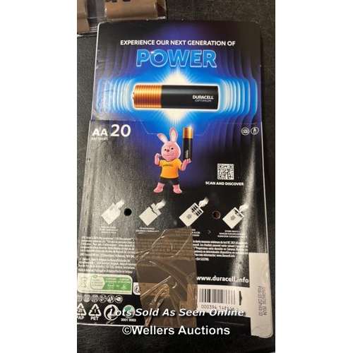 4113 - DURACELL AA OPTIMUM BATTERIES / DAMAGED BOX, INCOMPLETE