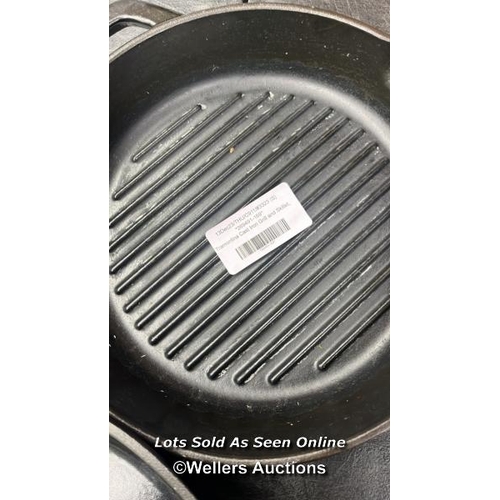 4121 - TRAMONTINA CAST IRON GRILL AND SKILLET, 2 PIECE / SIGNS OF USE