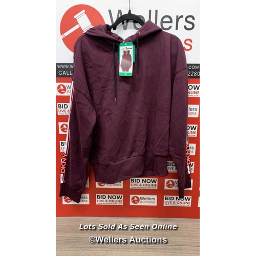 4285 - LADIES NEW BURGUNDY DKNY SPORTS HOODY SIZE XL