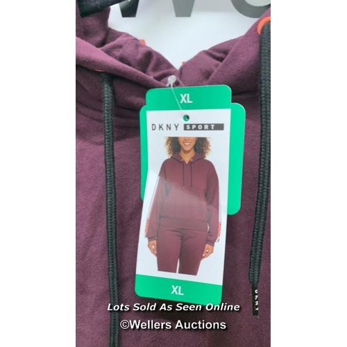 4285 - LADIES NEW BURGUNDY DKNY SPORTS HOODY SIZE XL