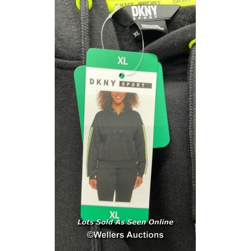 4297 - LADIES NEW BLACK DKNY SPORTS HOODY SIZE XL