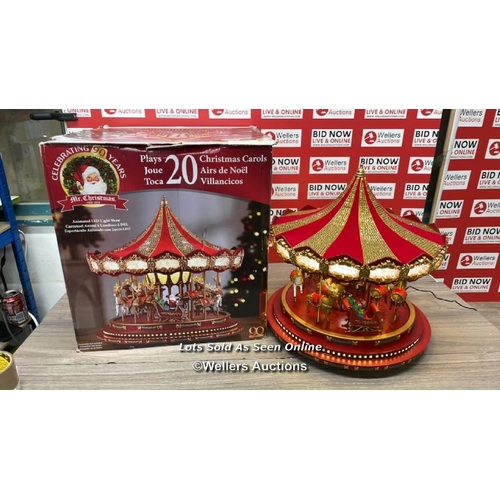 4316 - 17 INCH (43.1CM) MARQUEE DELUXE CHRISTMAS CAROUSEL WITH 240 LED LIGHTS AND SOUNDS (2023) / POWERS UP... 