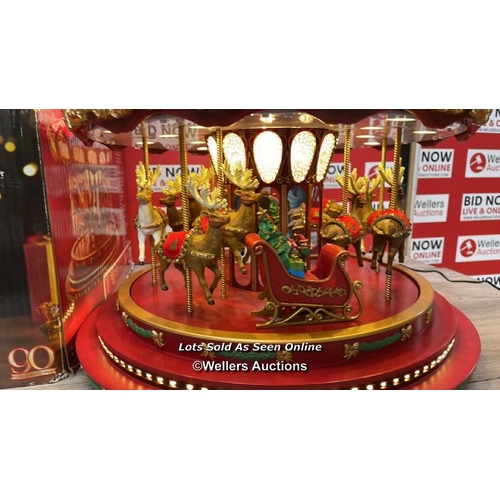 4316 - 17 INCH (43.1CM) MARQUEE DELUXE CHRISTMAS CAROUSEL WITH 240 LED LIGHTS AND SOUNDS (2023) / POWERS UP... 