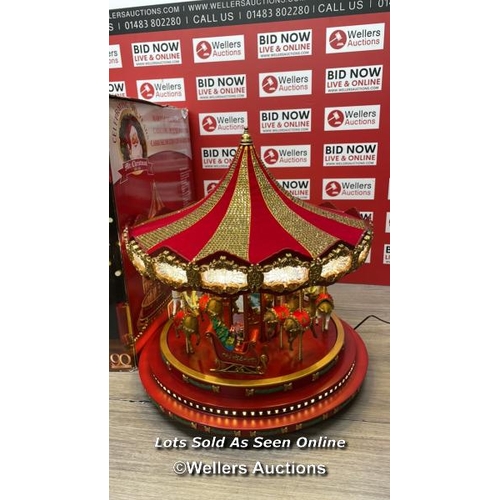 4316 - 17 INCH (43.1CM) MARQUEE DELUXE CHRISTMAS CAROUSEL WITH 240 LED LIGHTS AND SOUNDS (2023) / POWERS UP... 