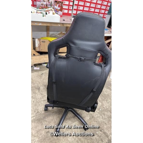 4324 - X ROCKER OPAL RGB GAMING CHAIR WITH LED LIGHTS / POWERS UP, NOT FULLY TESTED,  MISSING SOME BOLTS, M... 