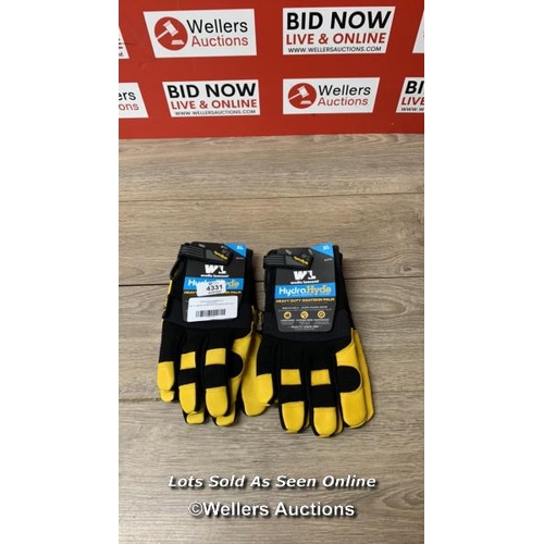 4331 - WELLS LAMONT HYDRAHYDE LEATHER WORK GLOVES / TWO PAIRS, NEW SIZE L