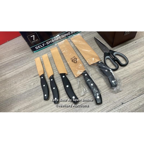 4369 - HENCKELS KNIFE BLOCK 7PC  / APPEARS NEW, OPEN BOX