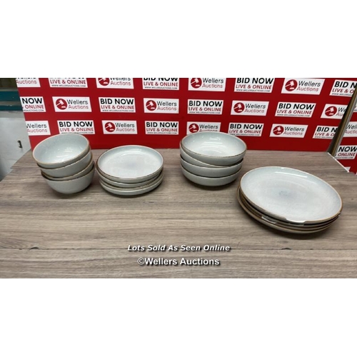 4377 - OVER & BACK STONEWARE DINNERWARE SET / MAY NOT BE COMPLETE, SOME DAMAGE