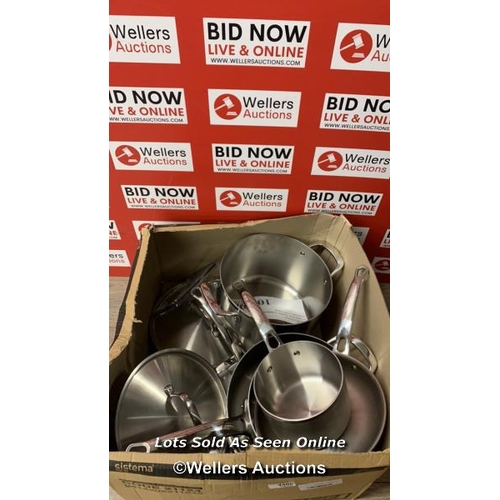 4406 - TRAMONTINA STAINLESS COOKWARE SET / SIGNS OF USE