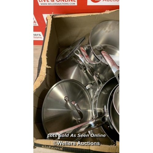 4406 - TRAMONTINA STAINLESS COOKWARE SET / SIGNS OF USE