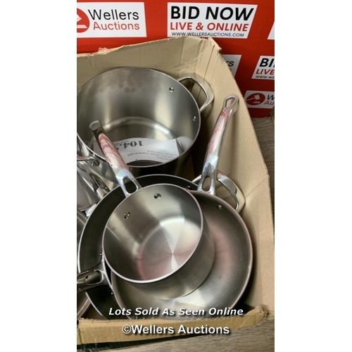 4406 - TRAMONTINA STAINLESS COOKWARE SET / SIGNS OF USE