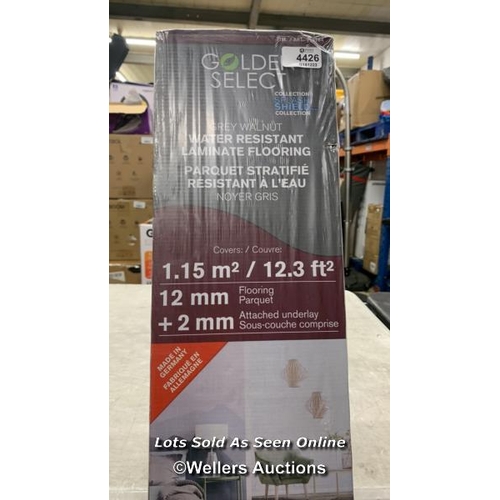 4426 - GOLDEN SELECT GREY WALNUT LAMINATE FLOORING, 1.146 M� COVERAGE PER BOX, WATER RESISTANT FOR 24HRS / ... 