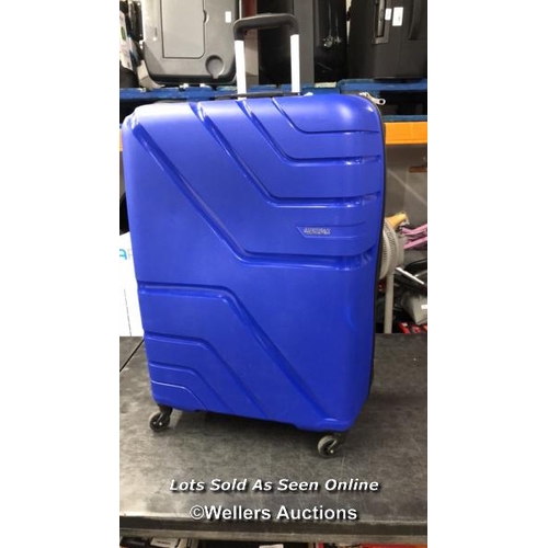 4427 - AMERICAN TOURISTER JETDRIVER LARGE 4 WHEEL SPINNER CASE / SIGNS OF USE, ZIP DAMAGED