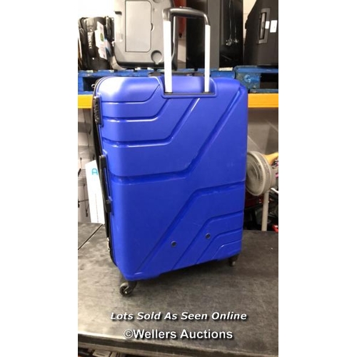 4427 - AMERICAN TOURISTER JETDRIVER LARGE 4 WHEEL SPINNER CASE / SIGNS OF USE, ZIP DAMAGED