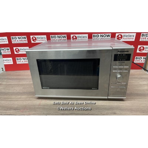 4446 - PANASONIC GRILL MICROWAVE (NN-GD37HSBPQ) / POWERS UP, NOT FULLY TESTED, SIGNS OF USE