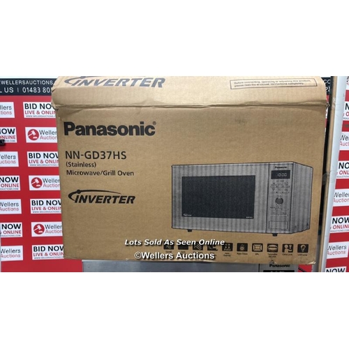 4446 - PANASONIC GRILL MICROWAVE (NN-GD37HSBPQ) / POWERS UP, NOT FULLY TESTED, SIGNS OF USE