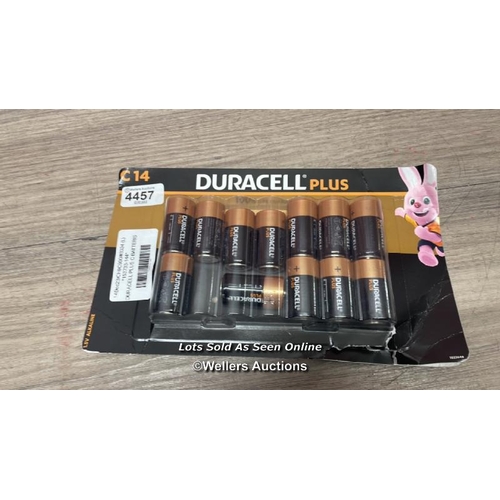 4457 - DURACELL PLUS C BATTERIS / NEW, OPENED PACKAGE