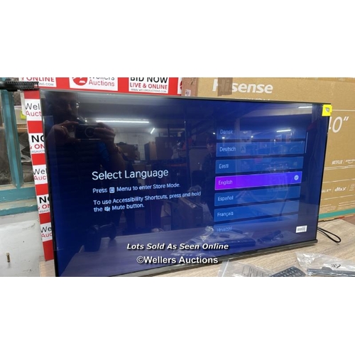 4509 - HISENSE 40A5KQTUK 40 INCH QLED FULL HD SMART TV / NEW / OPEN BOX /  WITH REMOTE / ONLY ONE STAND /  ... 