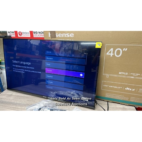 4509 - HISENSE 40A5KQTUK 40 INCH QLED FULL HD SMART TV / NEW / OPEN BOX /  WITH REMOTE / ONLY ONE STAND /  ... 