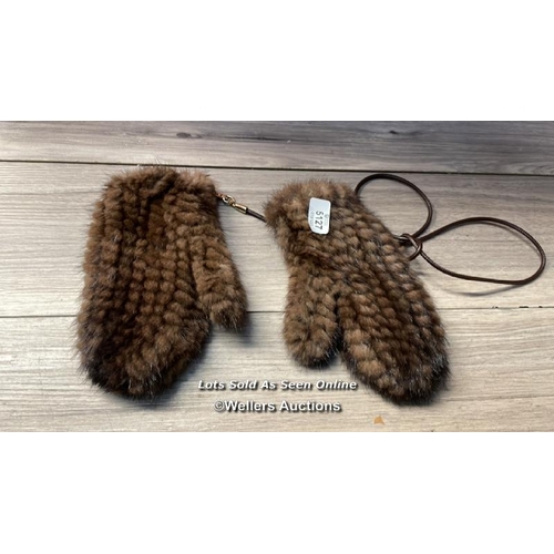 5127 - MAX MARA MINK FUR MITTENS BRAND NEW NO TAGS SIZE M-L