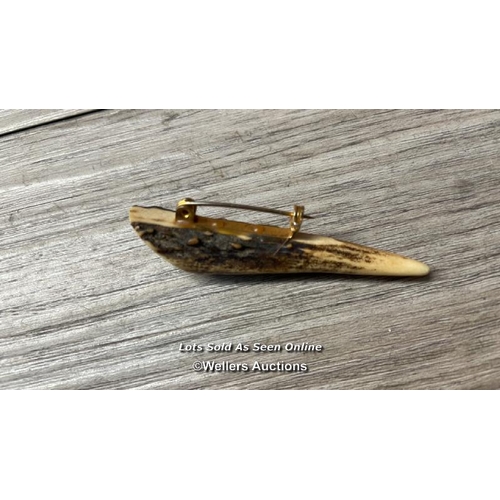 5128 - VINTAGE SMALL ANTLER BROOCH