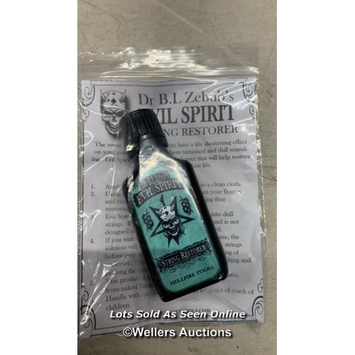 5134 - DR. B.L ZEBUB'S GUITAR CARE KIT - STRING CLEANER, LEMON OIL & POLISH BY HELLFIRE