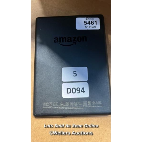 5461 - AMAZON KINDLE - 8TH GEN (2016) / SY69JL / RESTORED TO FACTORY DEFAULTS