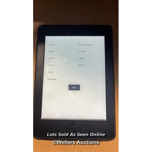 5463 - AMAZON KINDLE PAPERWHITE / DP75SDI - SMALL DISPLAY DAMAGE / RESTORED TO FACTORY DEFAULTS