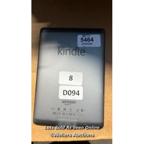 5464 - AMAZON KINDLE - 5TH GEN / D01100 / RESTORED TO FACTORY DEFAULTS / AN8