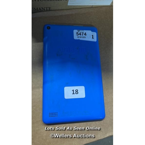 5474 - AMAZON FIRE HD 7 - 5TH GEN (2015) / SV98LN / SCREEN AND DISPLAY DAMAGED / RESTORED TO FACTORY DEFUAL... 