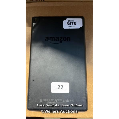 5478 - AMAZON FIRE HD 8 - 8TH GEN (2018) / L5S83A / RESTORED TO FACTORY DEFAULTS