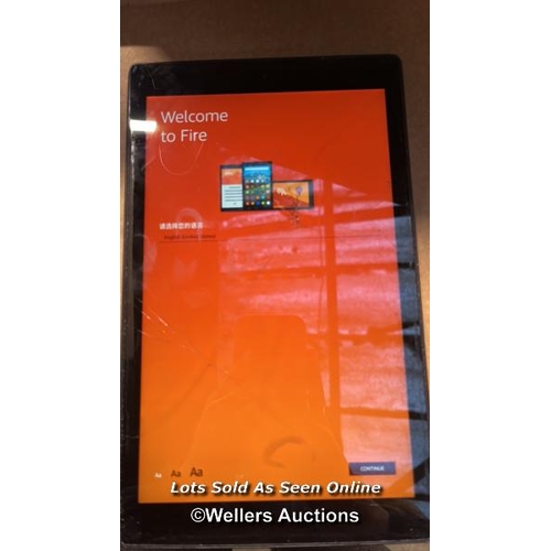 5483 - AMAZON FIRE HD 10 - 7TH GEN (2017) / SL056ZE / SCREEN DAMAGED / RESTORED TO FACTORY DEFAULTS