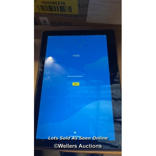 5494 - LENOVO TAB E10 / WI-FI / TB-X104F / SN: HPV18B8YG / SCREEN DAMAGED / GOOGLE ACCOUNT LOCKED / RESTORE... 