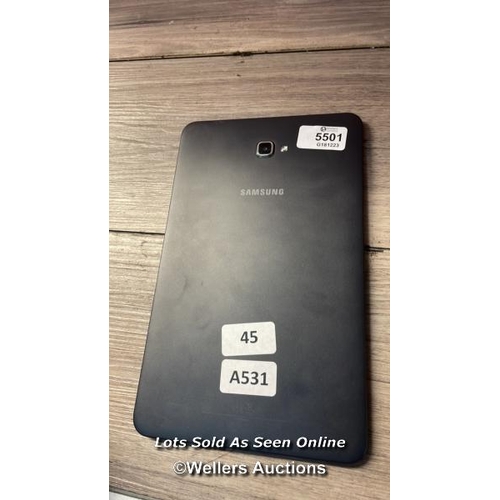 5501 - SAMSUNG GALAXY TAB A 10.1'' (2016) / WI-FI / SM-T580 / SN: R52M308D0GD / GOOGLE ACCOUNT LOCKED / RES... 