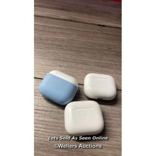 5512 - X3 APPLE AIRPODS CHARGER CASES: A2566 ( ONLY CHARGER CASES )  - BLUETOOTH CONNECTION NOT TESTED