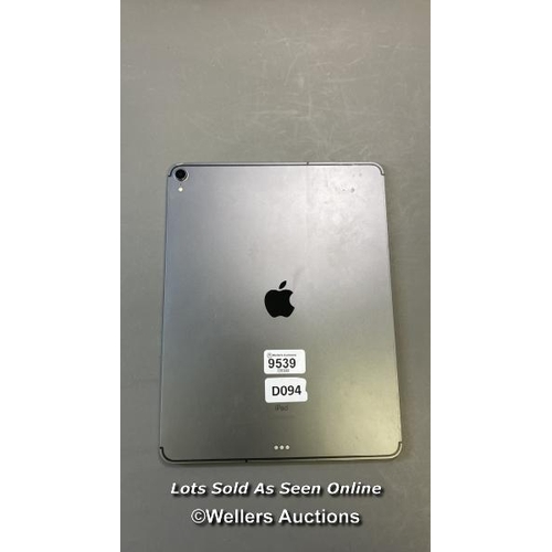 9539 - APPLE IPAD PRO 12.9'' (2018) / 3TH GEN / A1895 / 256GB / SERIAL: DLXY40KEKC4W / I-CLOUD (ACTIVATION)... 