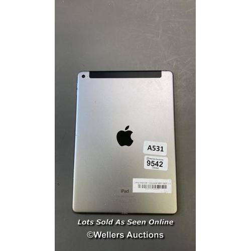 9542 - APPLE IPAD AIR 2 MODEL A1567 / 64GB / SERIAL: DMPRK9Y0G5YL / I-CLOUD (ACTIVATION) UNLOCKED / RESTORE... 